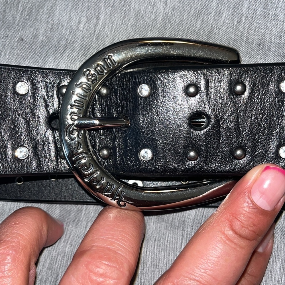 Harley-Davidson® NWOT Women's Dazzler Genuine Leather Belt Black - Picture 2 of 8
